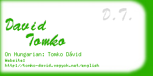 david tomko business card